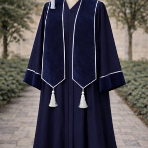 عباية لون كحلي مع شال وقبعة (كحلي)