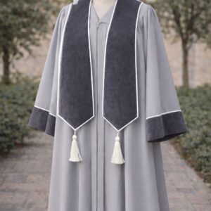 عباية لون رمادي مع شال وقبعة لون ( رمادي )